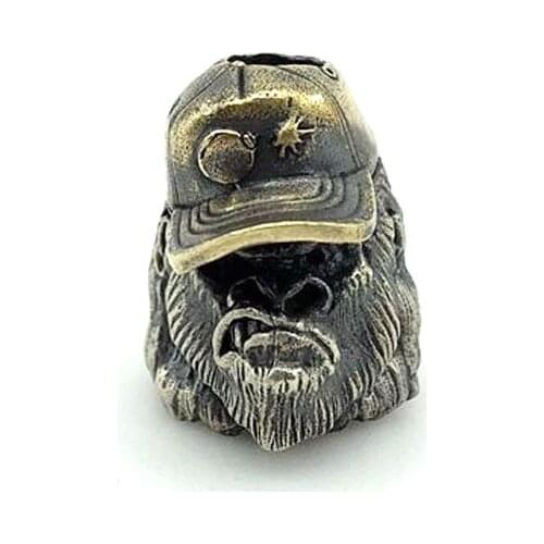 1 X Outdoors DIY Tools EDC White Brass Monkey Knife Beads Lanyard Pendants Key Rings Accessories