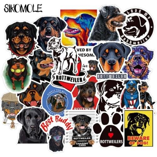 50PCS Animal Dog Rottweiler Cartoon Stickers To DIY Motorcycle Car Helmet Guitar Laptop Skateboard Suitcase Decals Sticker F5