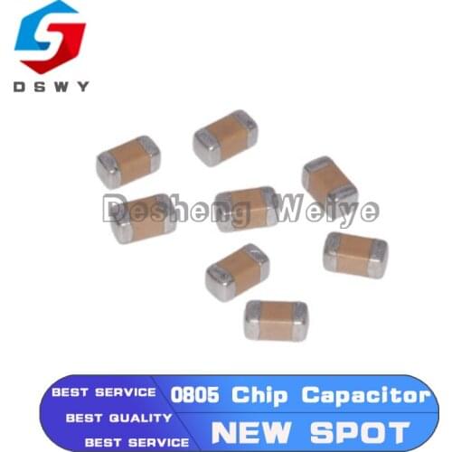 100Pcs 100nF X7R Error 10% 50V 0805 0.1UF 104 1pF ~ 47uF SMD Thick Film Chip Multilayer Ceramic Capacitor