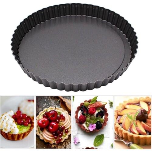 2Pcs Round Non-stick Removable Loose Bottom Pie Cake Pan Baking Mold Bakeware