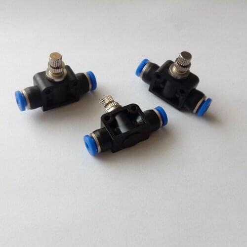 3 pcs 6 mm OD Speed Controller Air Pneumatic flow Speed Control Valve LSA/LA6