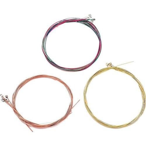 6pcs Brass/Pure Copper Strings 1-6 for Classical Classic Guitar String Steel Wire Classic Acoustic Folk Guitar Parts Accessories