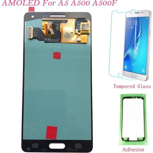 AMOLED LCD Screen For Samsung Galaxy A5 2015 A500FU A500 A500F A500M Touch Screen Digitizer LCD Display For Samsung A5 A500 LCD