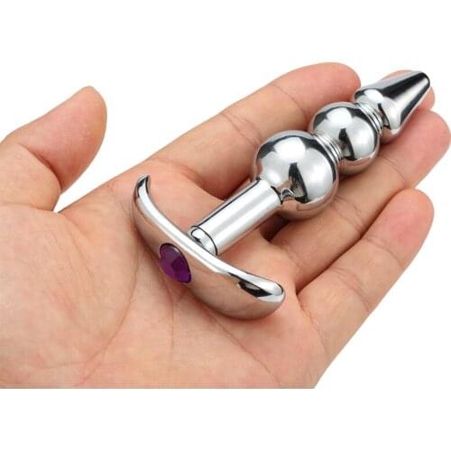 4 Style Metal Anal Plug Outdoor Wear Butt Plug Sex Toys with Crystal Jewelry Insert Anal All Day Suitable for Women and Men