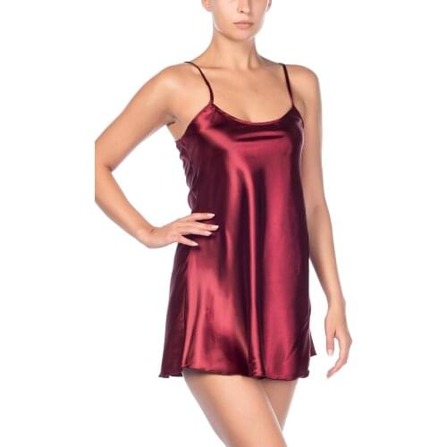 Satin Nightgown-018568 (Burganya Bordosu)