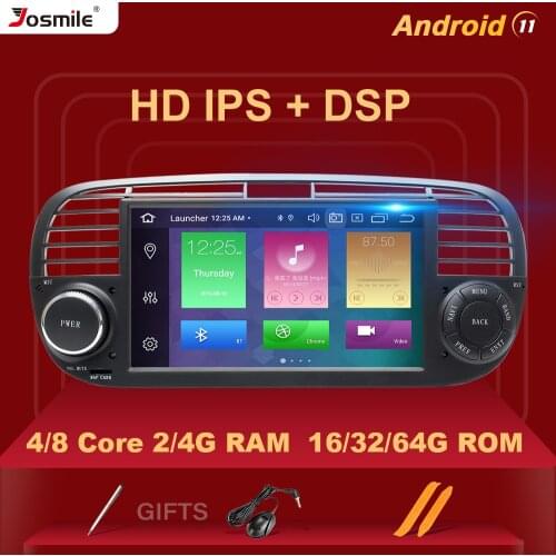 IPS DSP 4GB 64GB 1 Din Android 10.0 Car Multimedia DVD Player For FIAT 500 Radio GPS Navigation Stereo Audio Head unit 8 Core