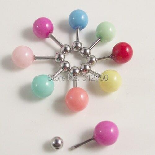 SaYao Free shipping 50pcs mixed colors fake Pearl tragus piercing earring body jewelry colorful tragus ring Earring Ear Nail