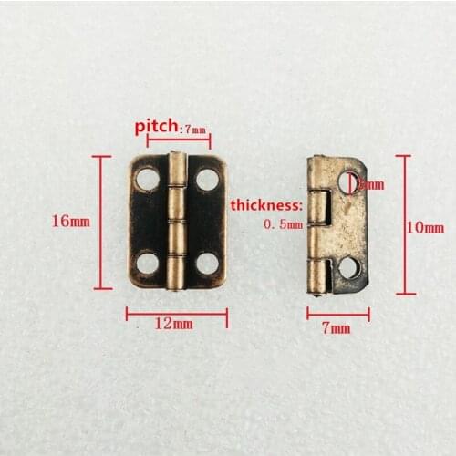 Bulk Bronze Tone Metal Cabinet Door Luggage Mini Hinge,4 Holes,Furniture Decoration,Antique Vintage Old Style,12*16mm,1000Pcs