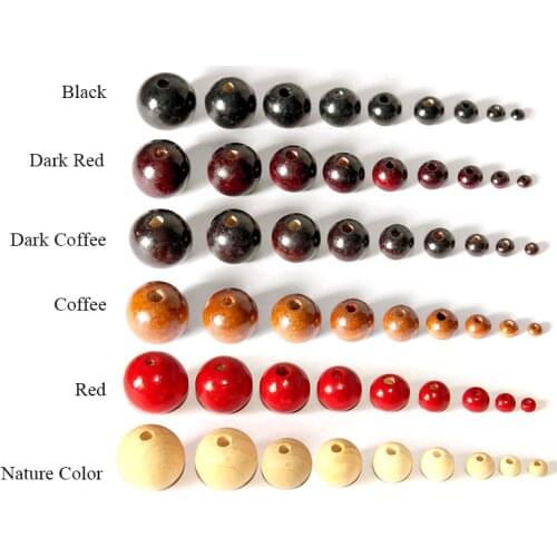8-500pcs/bag Wood Beads 4/6/8/10/12/14/16/18/20mm Round Loose Spacer Wooden Beads For Bracelets Jewelry Making DIY Crafts supply