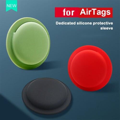 Carry Case Protective Skin Cover For Apple Airtag Locator Silicone Sleeve Metal Ring Buckle Soft Plastic Shell For Apple Airtag