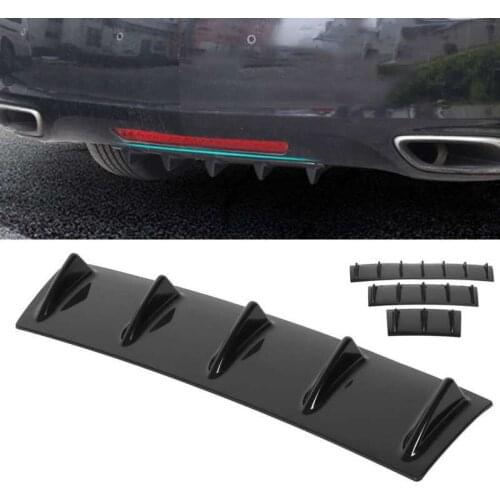 Rear Bumper Lip Diffuser Spoiler Weatherproof Glossy Black Universal for Car Modification style