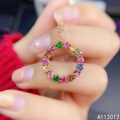 KJJEAXCMY fine Jewelry 925 Sterling Silver Natural tourmaline Girl new classic Pendant Necklace Support Test Chinese style