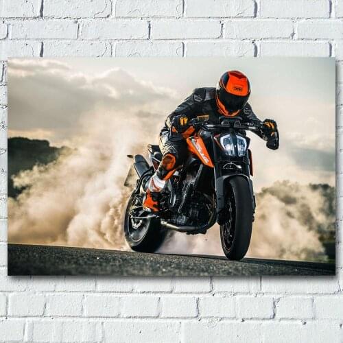 Canvas Painting Motorcycle 790 Super Bike Rider Racing Picture Silk Wall Art Posters and Prints For Living Home Decor