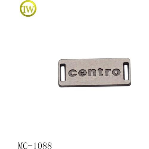 1088 custom antique silver shoeslace metal logo tag for clothing/bag/shoes