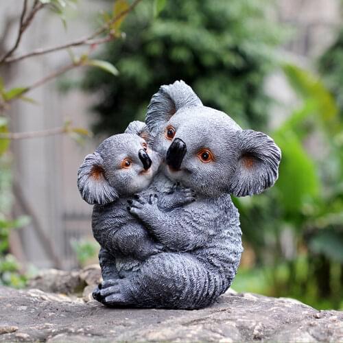 Creative Resin Swing Koala Bear Figurine Crafts Garden Decoration Cute Artifical Animal Home Decoration Ornaments Sculpture