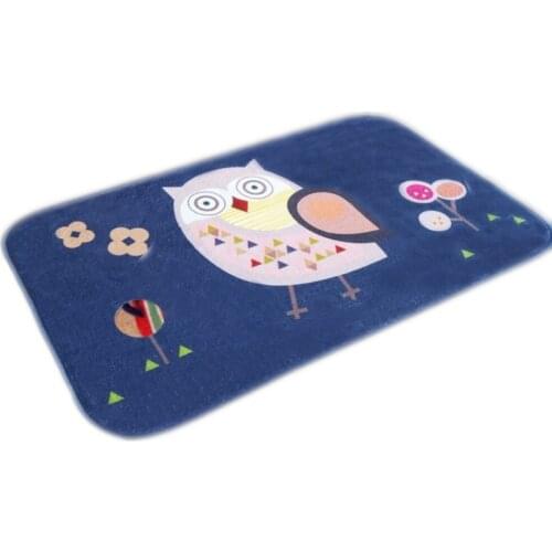 Soft Cartoon Cute Owls Printed Doormat Bathroom Bedroom Floor Rug