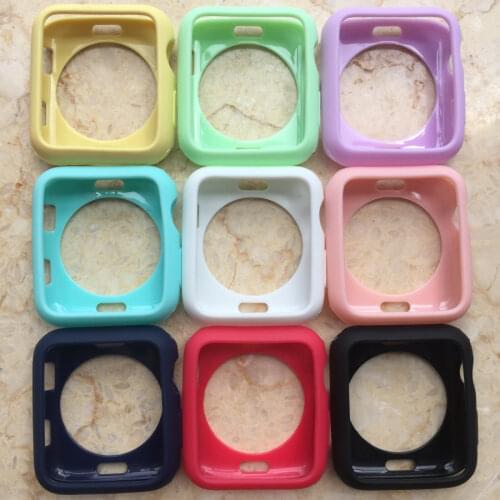 Candy Color Soft Silicone Case For Apple Watch Series 4 5 Cover TPU Frame Protection Bumper 40mm 44mm for iWatch 3 2 1 38mm 42mm