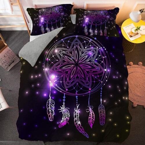 Psychedelic Bohemian Dream Bedding Set Single King Queen Size Colorful Catcher Boho Duvet Cover With Pillowcase 2/3 PCS