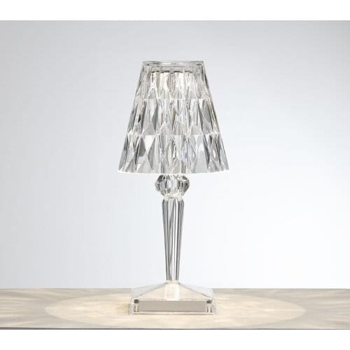 Modern LED Table Lamp Italian Kartell Battery Diamond Desk Lamp For Bedroom Bedside Diningroom Study Table Lamps Home Deco Light