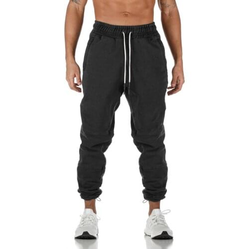 New European and American Gymnastic Pants Mens Cotton Fitness Hanging Towel Pants Training Elastic String Trousers