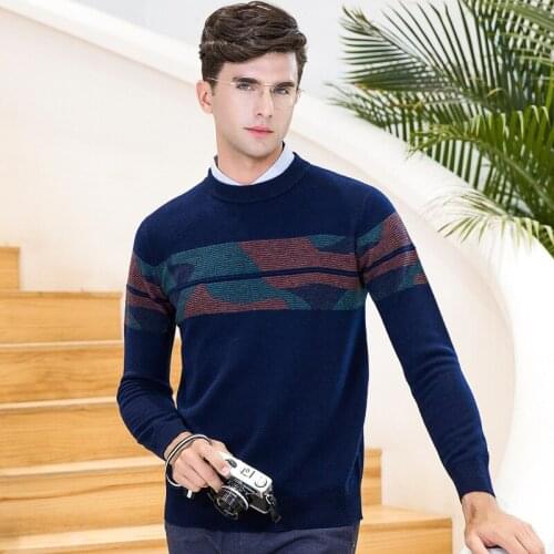 New Brand Wool Sweater Men 2019 Autumn Winter Fashion Knitted Pullover Men Cashmere Sweater High Quality