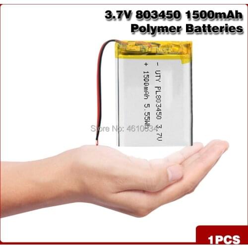 New High Capacity 1500mAh Lithium Ion Polymer Battery 3.7V 803450 Li-polymer Lipo Batteries With PCB Protection