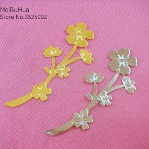 20 pieces / lot 3380mm Metal Filigree plum Slice Charms base Setting Jewelry DIY Components Findings07787