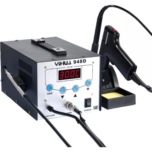 YIHUA948D 3 in 1 iron soldering station high frequency suction belt handle 3 in 1 soldering station
