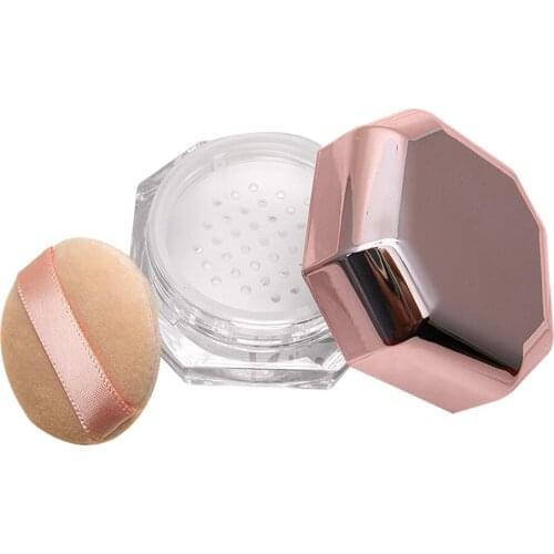 0.28 OZ Empty Reusable Loose Powder Container DIY Face Powder Makeup Jar with Powder Puff and Net Sifter and Lids