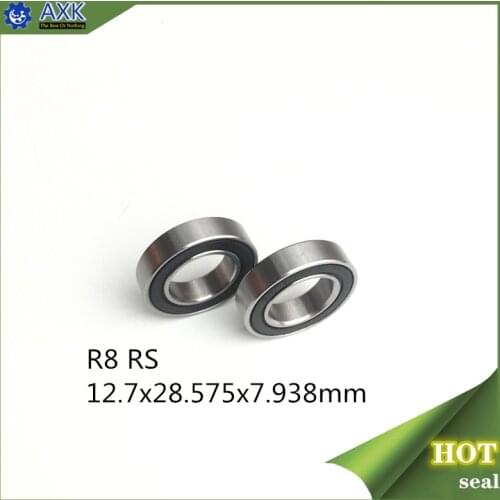 R8RS Bearing 12.7x28.575x7.938mm ABEC-1 ( 10 PCS ) Inch Miniature R8 2RS Ball Bearings