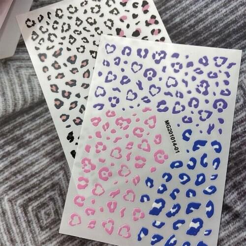 Cow Print Nails 3D Self-Adhesive Nail Art Sticker Decals MultiColor Manicure Tips Stickers Nail Art Decoration Girls Nail Design