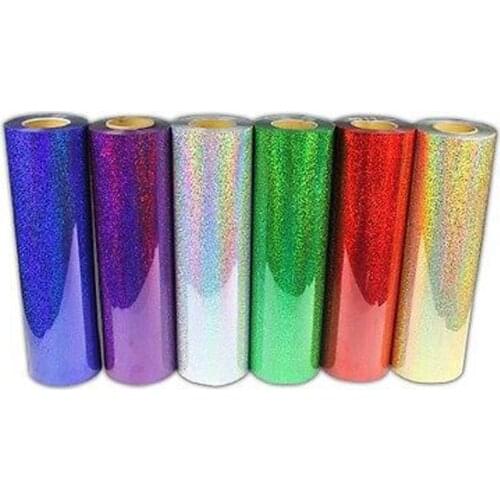 Six Colors/M for Six Meters Total PET Laser Heat Transfer Vinyl Film for T-Shirt DIY 50cmx100cmx6 Colors South Korea Quality