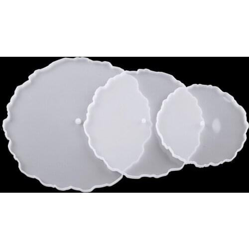 Silicone Fruit Plate Tray Epoxy Mould Mirror Crystal Plate Pad Casting Mold 3 Stand Layers DIY Coaster Pad Resin Epoxy Tools