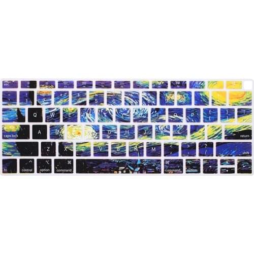 For MacBook Newest Air 13 13.3 2018 A1932 Owl Hedgehog Panda Starry Night Marble Silicone US Laptop Keyboard Protective Film