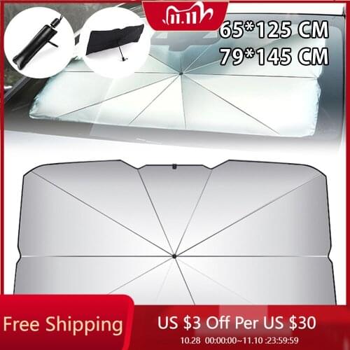 Car Windshield Sunshade Umbrella Type Sun Shade for Car Window Summer Sun Protection Heat Insulation Cloth for Car Front Shading