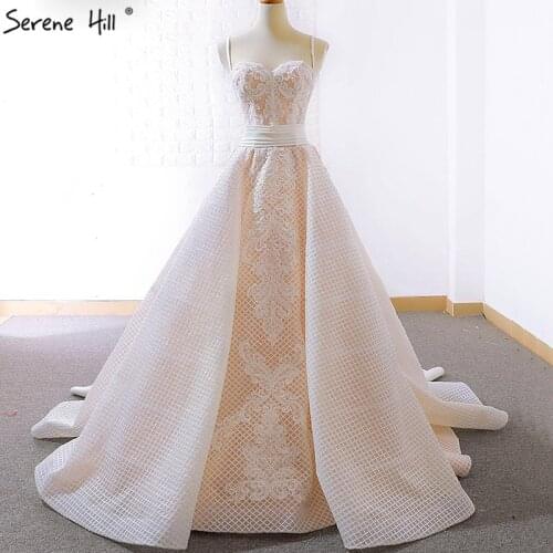 Sleeveless A-Line High-end Bridal Wedding Dress 2019 New Handmade Flowers Sexy Fashion Bridal Wedding Gowns Serene Hill C66693