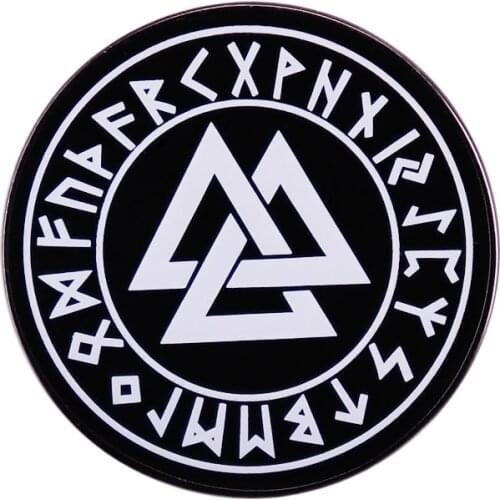 Triple Triangle Viking Norse Rune Shield Brooch Fear Amulet Pin To some, the valknut symbolizes the triple nature of Odin