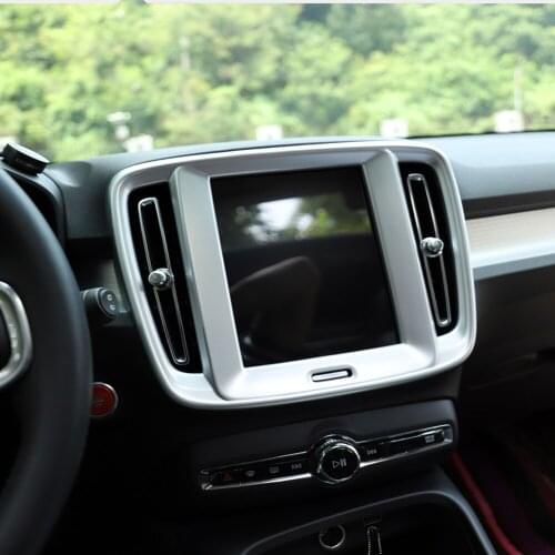 For Volvo XC40 XC 40 2019 2020 Carbon fibe Car Interior Console Air Vent Outlet Trim Navigation Cover Trim Interior Accessories