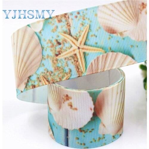 YJHSMY I-19411-977,38mm 5yards cartoon flower Thermal transfer Printed grosgrain Ribbons,bow cap DIY accessories decorations