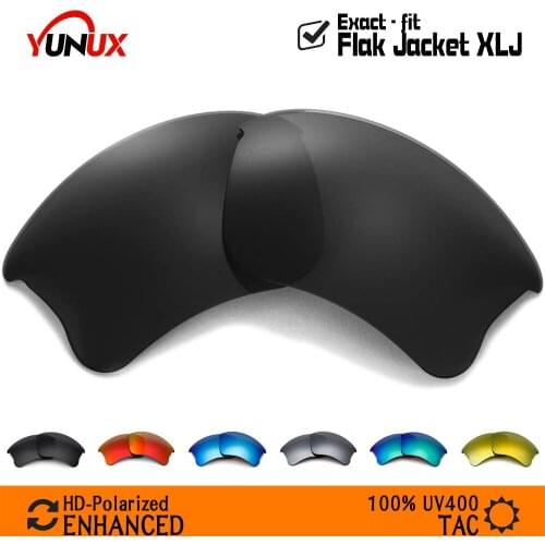 YUNUX Enhanced Polarized Lenses Replacement for Oakley Flak Jacket XLJ Sunglasses (Compatible Lens Only) - With Retail Packaging