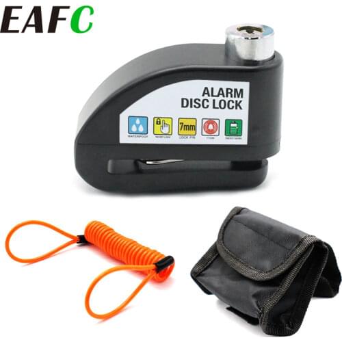 Motorcycle Disc Brake Lock Waterproof Anti-theft Bicycle Alarm Security Lock with Bag and Reminder Rope for Safety Accessories