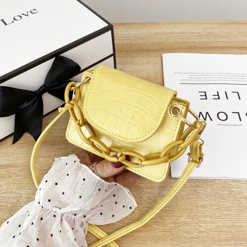 Fashion PU Leather Womens Mini Crossbody Bag Retro Ladies Chain Small Square Shoulder Bags Simple Female Girls Purse Handbags