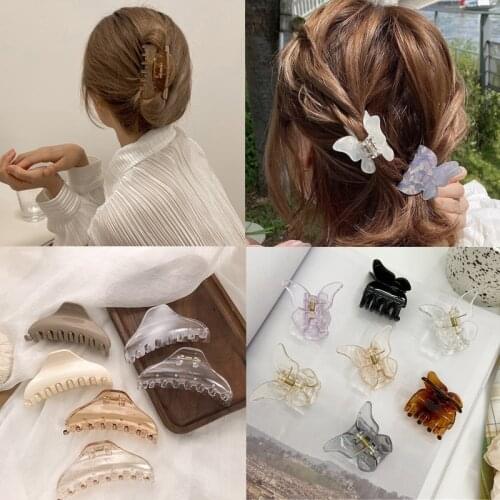 Woman Transparent Hair Claws Hair Accessories Chic Barrettes Hairclips Hairpins Ladies Hairgrip Headwear Girls Ornaments Crab