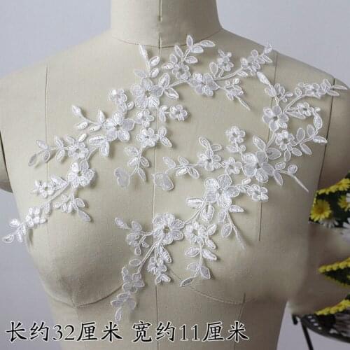 10 Pieces New Style Sewing DIY Craft Lace Applique Garment Accessories Decoration Sew On Guipure Lace Fabric For Wedding Dress