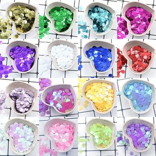 1200pcs 20g 8mm Flat Round Sequins Paillettes Sewing Wedding Craft Pvc Sequin Confetti for Garment Accessories with 1 Side Hole