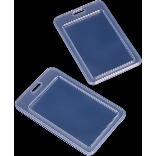2pcs Simple Transparent Plastic Name Card Cover Bank Card Holder 11*7cm