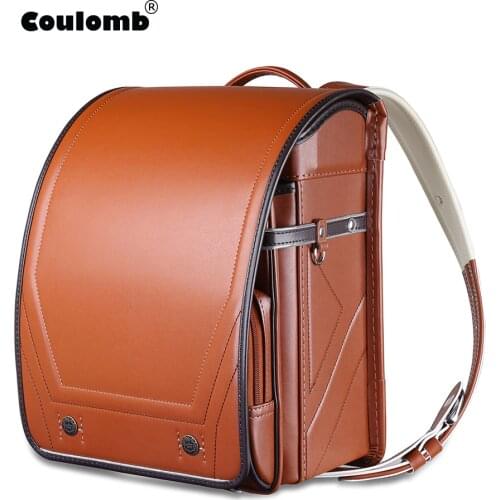 2021Coulomb New Children School Backpack Jananese Randoseru Boy Orthopedic backpack Line Design Kid Luxury Schoolbags рюкзак