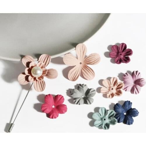 30pcs Mixed Beautiful Five-petal Fake Flower Artificial Flower DIY Three-dimensional Flower Fabric Simulation Petal Decoration