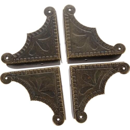 4pcs Iron Corner Decorative Protectors 3 Holes Book Corner Albums Menus Folders Corner Protectors