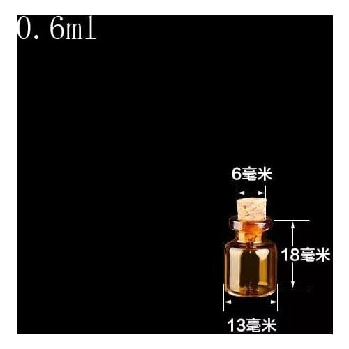 500pcs/lot 13*18mm 0.6ml Amber Glass Vials with Cork Empty Small Brown Tiny Glass Jars Mini Glass Bottles Vials Jars Containers